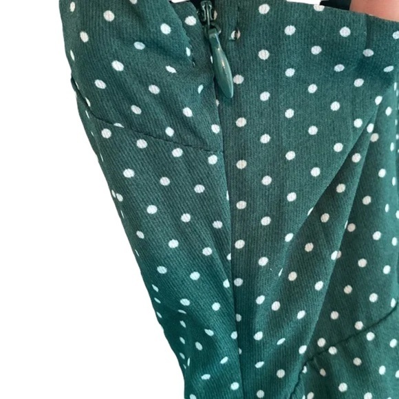 Urban Outfitters New With Tags Green Polka Dot Cinched Mini Dress Size Medium - Picture 8 of 12
